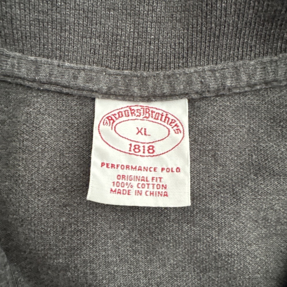 Brooks Brothers Performance Polo Original Fit Short Sleeve Gray Men's Size XL - Picture 4 of 8